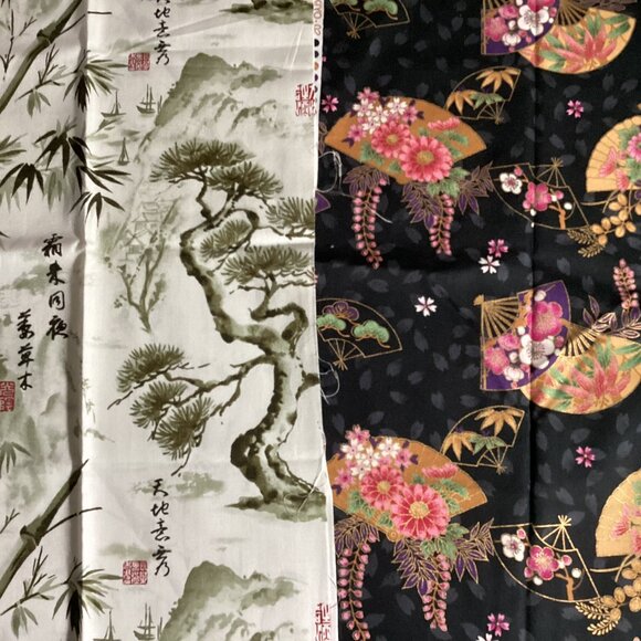 12 Asian fat quarters - Picture 6 of 8